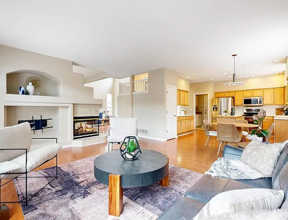 Family room 2 Littleton - staged by KISS Designs