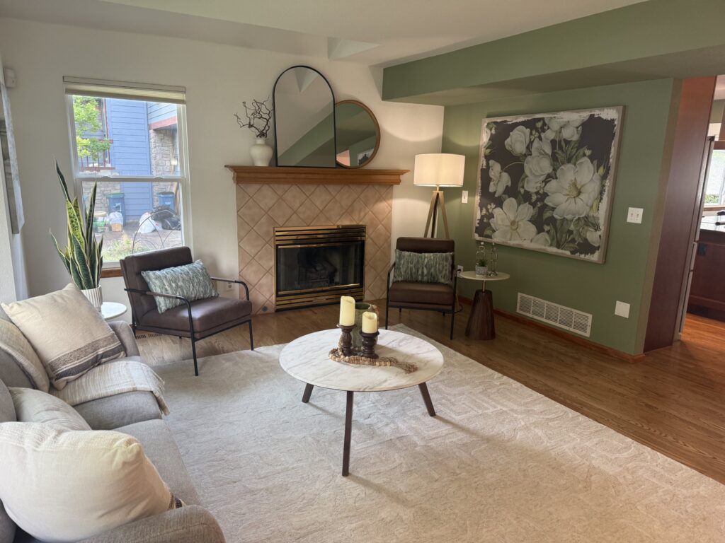 Living room Louisville staged by KISS Designs
