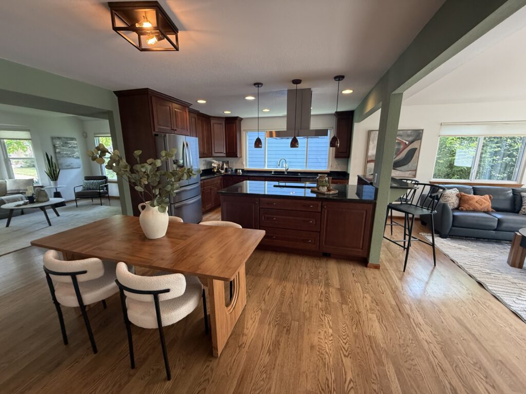 great room Louisville staged BY KISS Designs